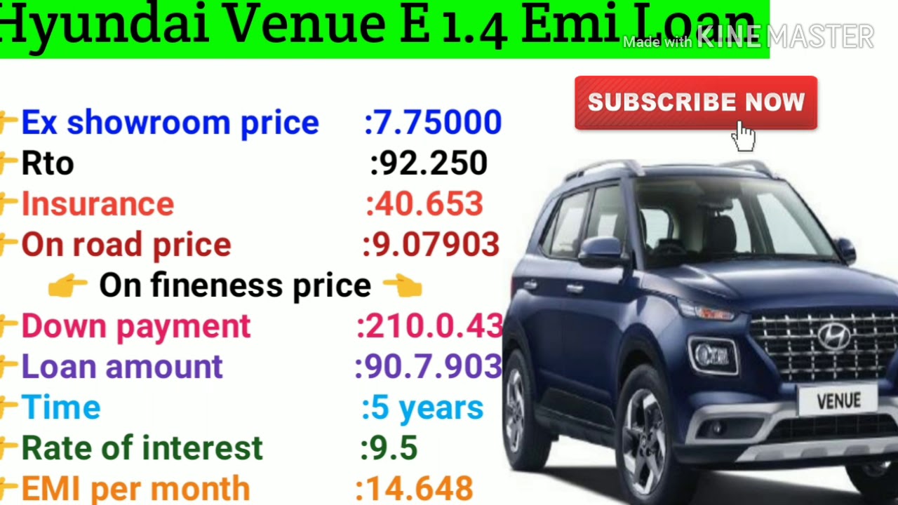 2020.Hyundai.Venue.Emi.Down.Payment.Loan.On.Road.price.Ex.Showroom ...