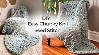 Seed Stitching For Beginners - Easy Blanket Tutorial With Chenille Yarn 🧶