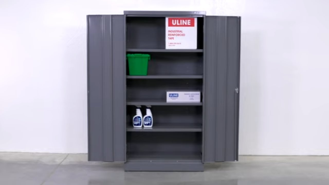 Open Front - 2 Shelves - Metal - Short - Storage Cabinet