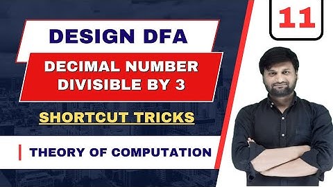 Design a DFA Decimal Number Divisible by 3|DFA|Finite Automata|TOC