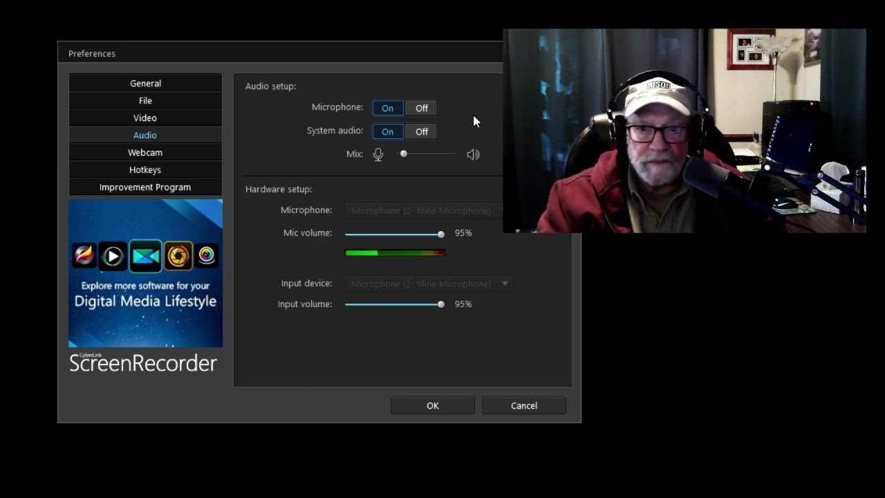 PowerDirector Screen Recorder Audio Tip