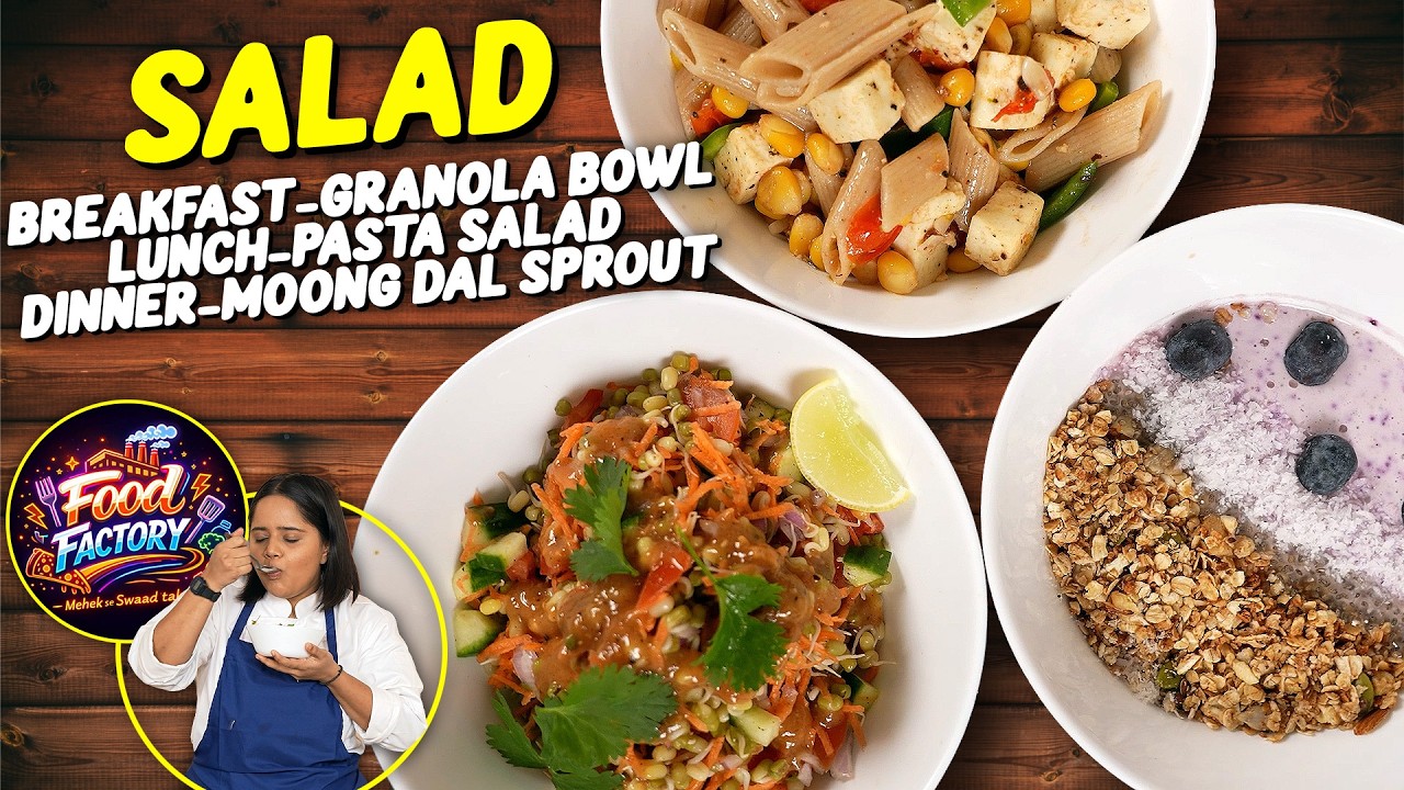 Weight Loss & Muscle Gain Recipes | Full Day High Protein SALAD Meal Plan (70g Protein)