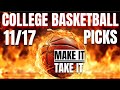COLLEGE BASKETBALL PICKS FOR November 17 | NCAA HOOPS betting tips #cbbpicks #sportsbetting