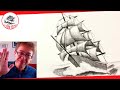 How to Draw an Old Ship with Pencil Drawing Techniques