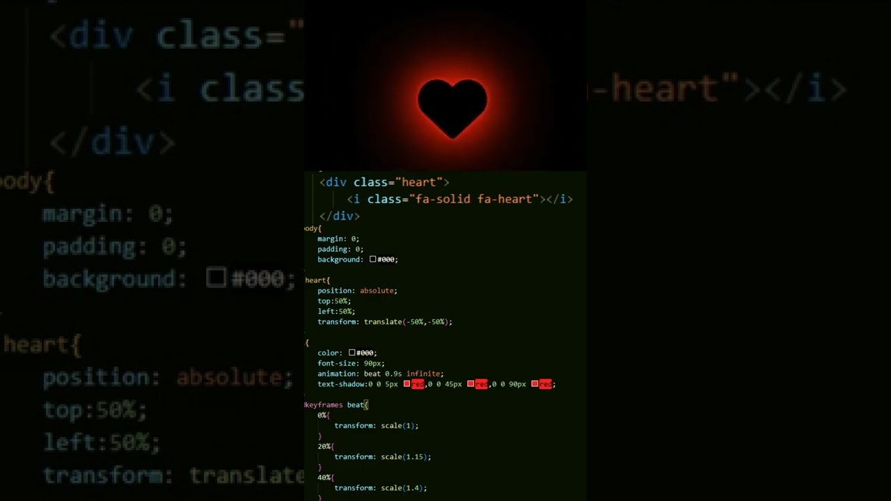 Beating  Heart || animation css || Love Coding