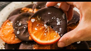 Chocolate Dipped Dried Oranges (Paleo, Vegan)