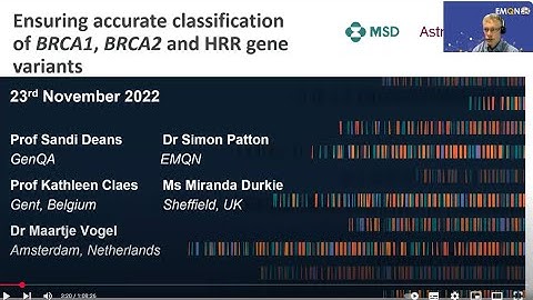 Ensuring Accurate Classification  BRCA1, BRCA2 and HRR Gene Variants - 23 Nov 2022 (Run 9 Webinar 3)