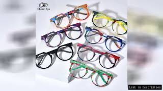 Matte Fashion Round Acetate Glasses Frame Optical Myopia High Quality Men Women Retro Anti Blue Ligh