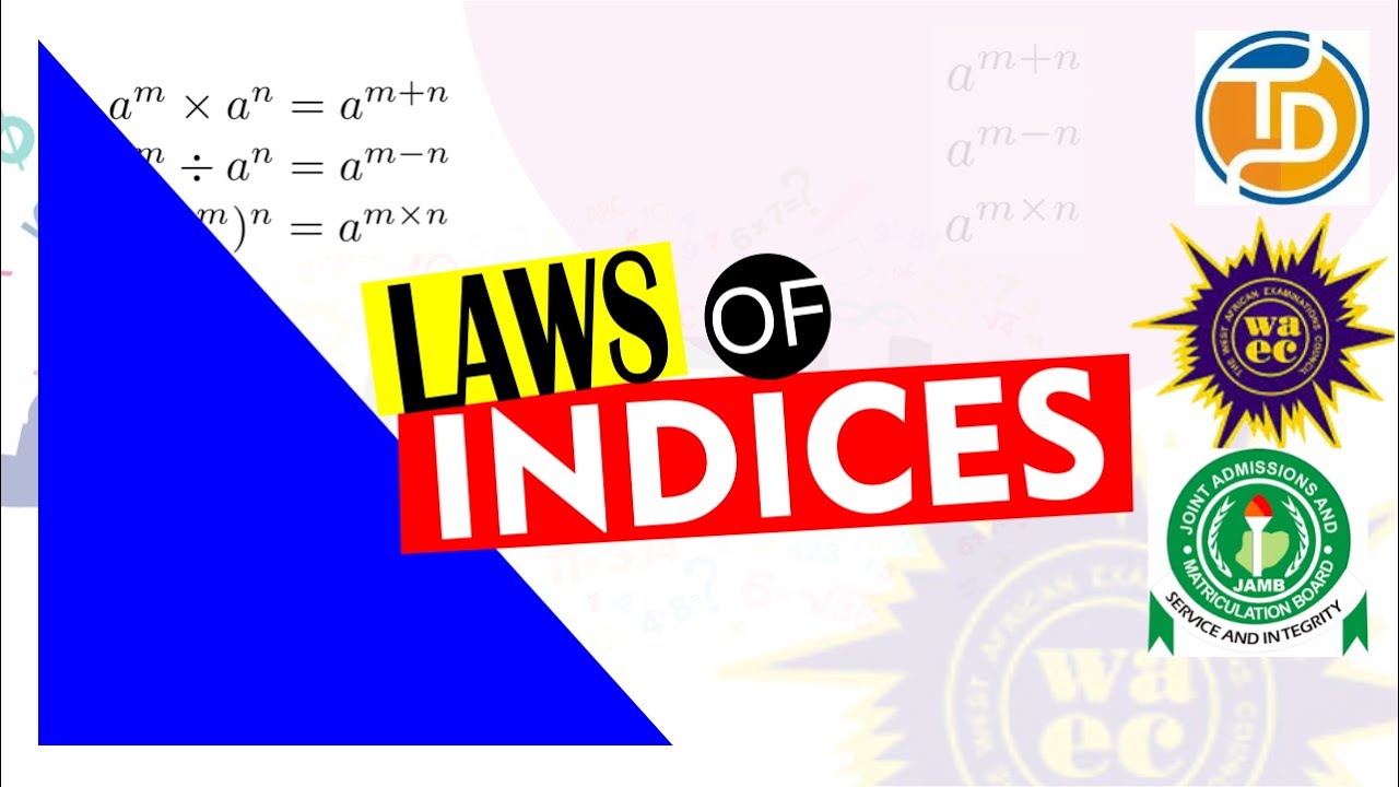 Laws of Indices Mathematics Part 1 YouTube