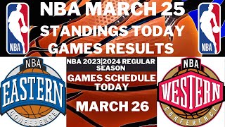 NBA NBA GAMES RESULTS 25 STADINGS 2023 SEASON