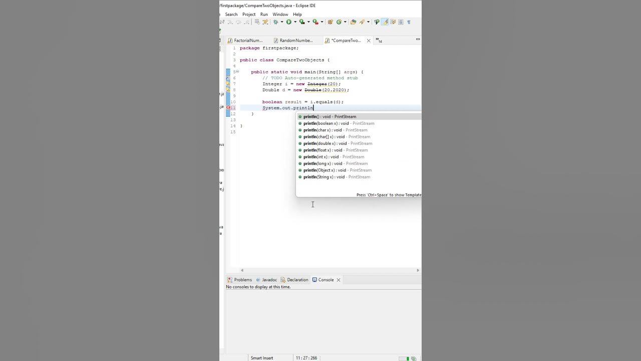 Java program to compare two objects - YouTube