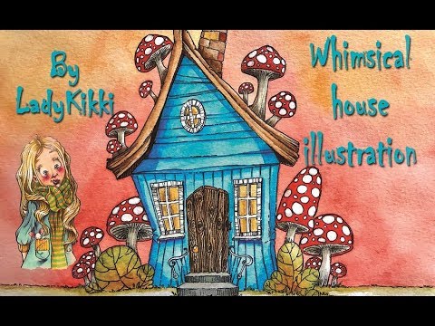 Watercolor Illustration | Whimsical Blue House | By Ladykikki - Youtube