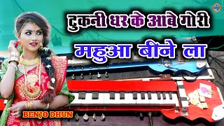 🌺टुकनी धर के आबे गोरी महुआ बीने ला🌺 cg song tukni dhar ke aabe Gori hiresh Sinha cg song benjo dhun