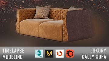 3ds max Timelapse modeling Luxury cally sofa
