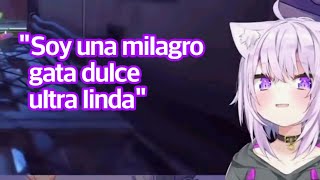 Okayu diciendo "Miracle sweet ultra cute cat" en inglés suena adorable   【Hololive/Sub Español】
