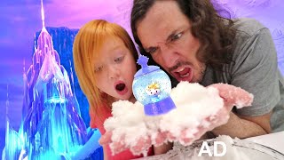 FROZEN 2 how to make SNOW!! Adley finds hidden Disney Princess Elsa, Anna, and Olaf in her new toys! screenshot 4