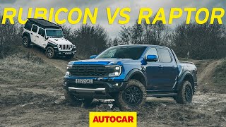 Ford Ranger Raptor vs Jeep Wrangler Rubicon  off road legends tested | Autocar