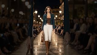 Equestrian Chic 2026 ✨ Teal Cropped Jacket, White Pants & Brown Riding Boots