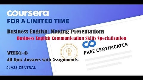 Business English: Making Presentations, week (1-4) All Quiz Answers with Assignments.