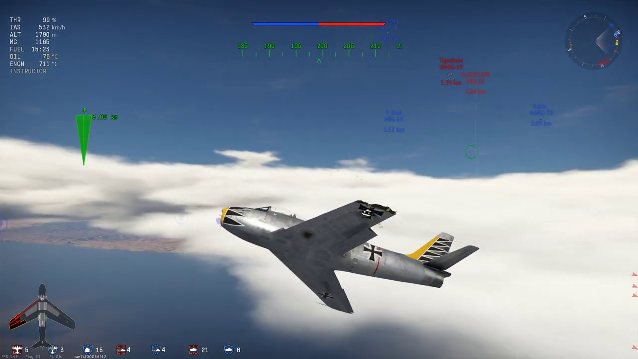 War Thunder Sick Missile dodge in a damaged Sabre YouTube