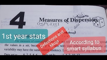1st year  stats: ch #4 (Measure of dispersion) Definitions and mcqs according to smart syllabus