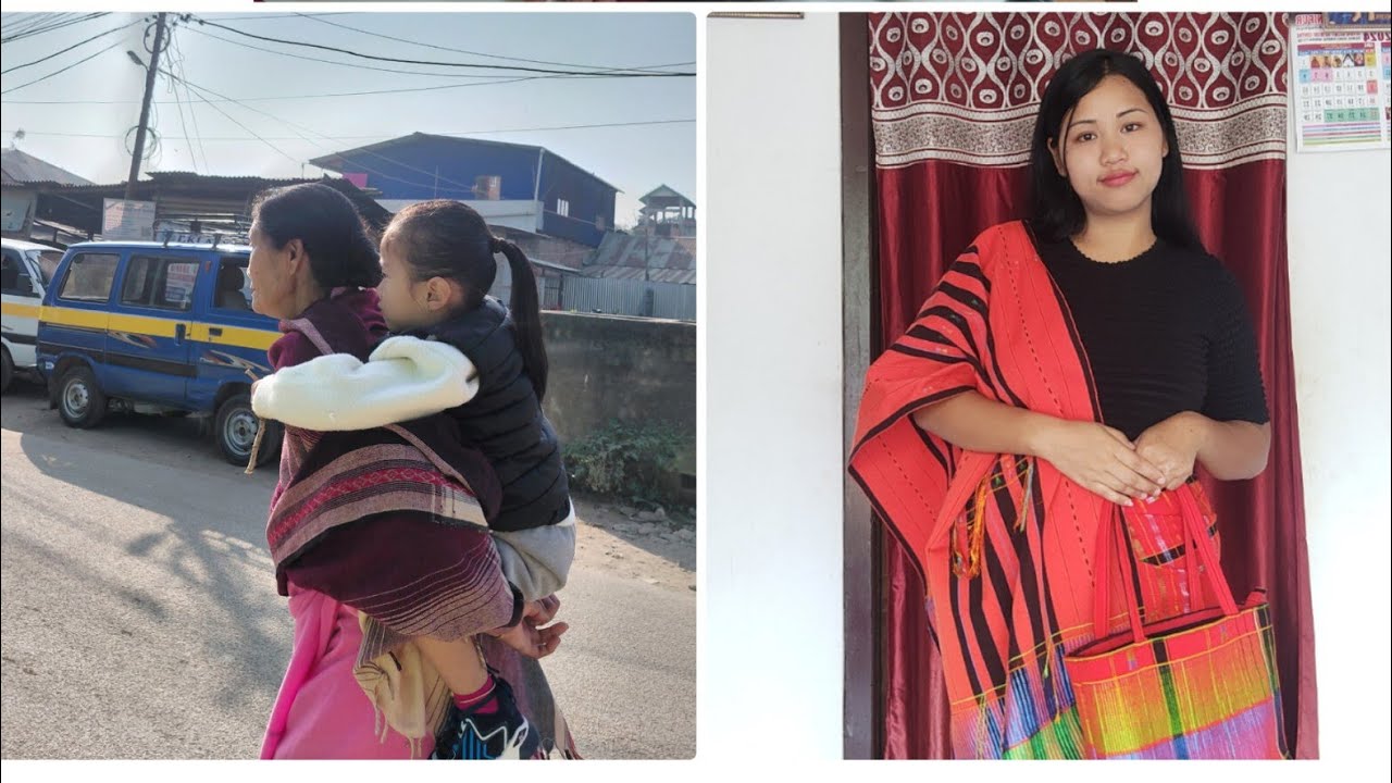 The tangkhul mou with her meitei mother in law/ema Dropping her son off to school@Achonkeishing