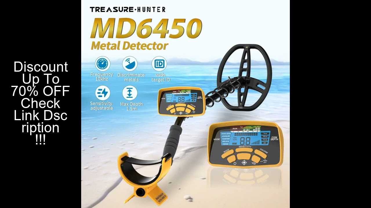 Treasure Hunter Professional DM6450 11 inch Coil Gold Metal Detector Underground Waterproof Pinpoint
