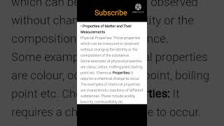 Properties Of Matter And Their Measurements Best Notes For Exam shorts