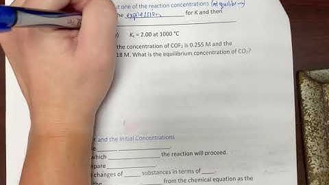 Calculating Equilibrium Concentrations (given K and reaction concentrations)