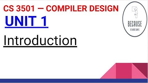 Introduction to Compiler Design in Tamil