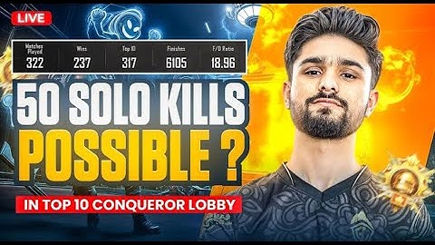 50 SOLO KILLS POSSIBLE? | CONQUEROR RANK PUSH TO #1 | BGMI LIVE #mrkoushikislive