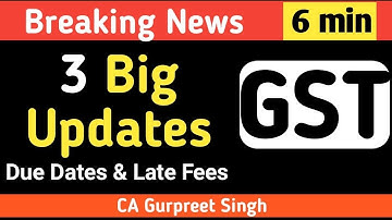 Alert ! GST BIG UPDATES ON EXTENDED DUE DATES & LATE FEES | GST LATEST UPDATES