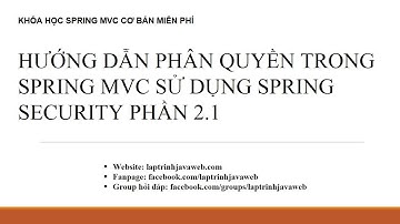 Đăng nhập và phân quyền trong spring mvc sử dụng spring security phần 2.1