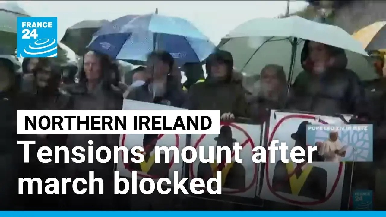 Tensions run high in Northern Ireland after march blocked from historic flashpoint • FRANCE 24