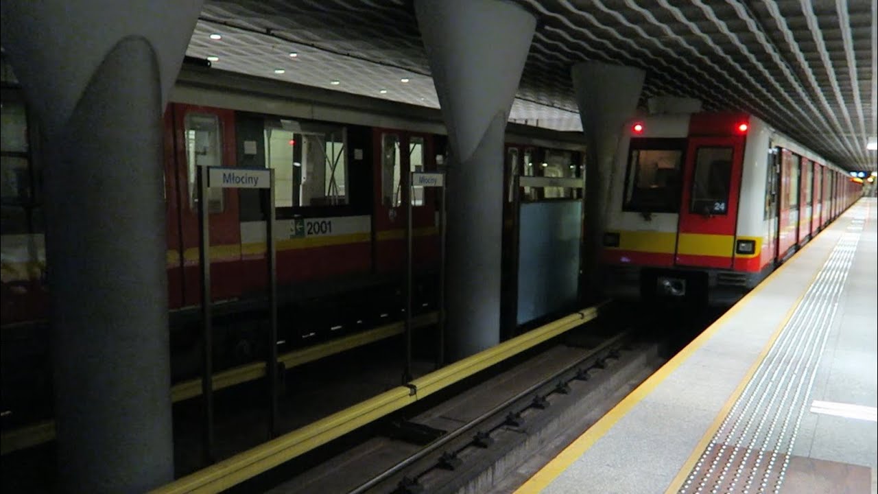 Warszawa - Nocny przejazd metrem Alstom Metropolis 98B #24 - M1 Politechnika - Młociny