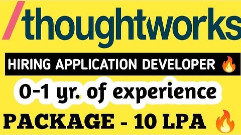 Thoughtworks Hiring Application developer | salary package- 10 LPA| Freshers and experience eligible