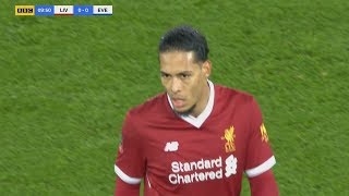 Van Dijk His First Game For Liverpool! Debut against Everton (05/01/2018)