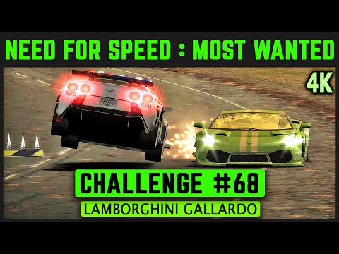 NFS Most Wanted Remastered 4K Challenge 68 Lamborghini Gallardo Heat Level 6 Pursuit 