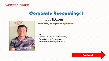 Corporate Accounting II Session 1