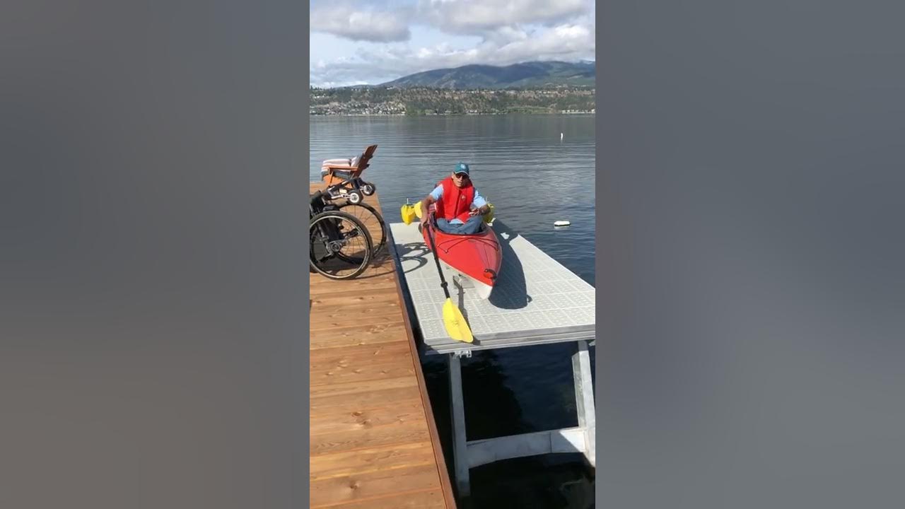 Wheelchair transfer to kayak on boat lift YouTube
