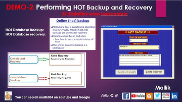 DEMO-2: Performing HOT Backup and Recovery || All Data files were lost - Recovery Scenario