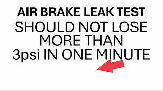 CDL CLASS B IN-CAB AIR BRAKE TEST