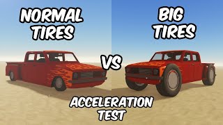 Normal Tires vs Big Tires Flame Truck Acceleration Test | Roblox A Dusty Trip