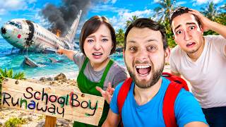 STROSKOTAL som s RODINOU na OSTROVE v Schoolboy Runaway v Minecraft