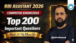 RBI Assistant Computer Knowledge Important Questions 2026 | Top 200 MCQs Part - 11 | By Khan Sir