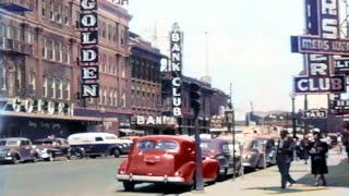 Reno, Nevada 1950s in color [60fps,Remastered] w/sound design added