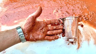 Red Mud and Whispers : ASMR🎙️Journey of Cleaning🧽 an Antique Copper Goblet