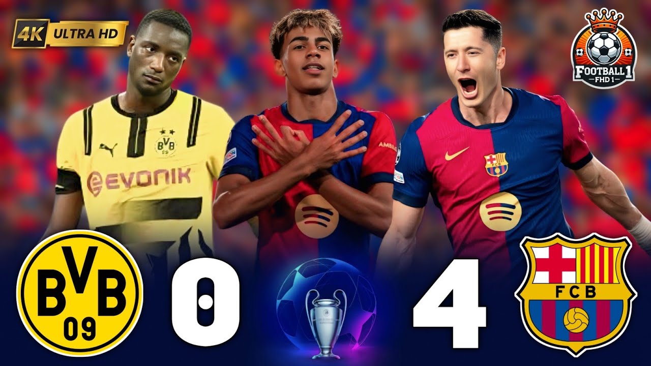 BAR (4-0) DOR ● Шоу Ямала и Левандовски в 1/4 финала ЛЧ [2025]🔥¦ 4K 💫