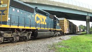 CA11 SB in Gibbstown with 3 CSXT SD40-2s - CSXT 8352 leads - 8/14/26