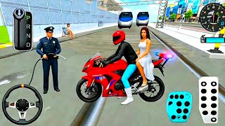 Red Brand New Bike Vs Bullet Train 3d Driving Class android game play video || Car Game #cargame screenshot 3